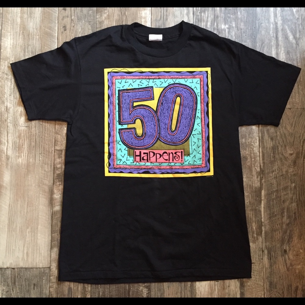 1992 vintage single stitch 50 happens tee
